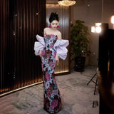 Fongt Chinese Fishtail Evening Dress 2025 New Light Luxury Niche Morning Robe Toasting Bridal Purple Banquet Dress Dress Dress