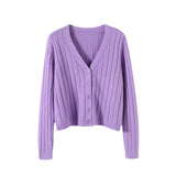 Fongt Autumn And Winter Short External Loose Net Red Long-Sleeved V Sweater Knitted Shirt Solid-Colored Cardigan Coat Top