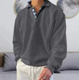 Fongt Explosion Autumn Long Sleeve V-Neck Men's Clips Loose Wear Men's