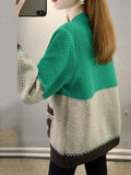 Splices Sweater Cardigan Jackets Women Letter Print Slim Knit Coat Casual Soft Knitwear Gilet V-neck Malhas Abrigos