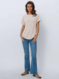 Fongt Summer Blouse Women's Short-Sleeved Shirt Casual Round-Neck Short-Sleeved T-Shirt