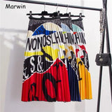 2019 New-Coming Summer Printing Cartoon Letter Pattern High Street Europen Style Women Skirts Party Holiday High