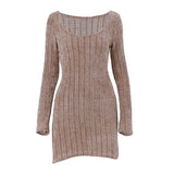 Vintage Chenille Long Sleeve Mini Dress-Outfit