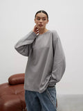 Fongt Fine Comb Cotton Solid Long-Sleeved T-Shirt Women Hot Loose Leisure Collar Top High Quality