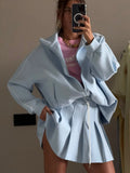 Fongt Rhisey With A Hundred Folded Skirt Suit Women's Summer New Sports Leisure Sexy Pure Lust