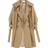 Spring Fall Long Trench Jackets Korean Casual Double Breasted Gabardina Coats Women Loose Windbreaker Abrigos