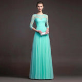 Autumn Dress Red Long-Sleeved Lace Perspective Dress Evening Dress-Outfit