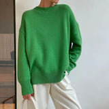 Women Casual Solid Color Sweaters Autumn Winter O Neck Oversized Thick Warm Pullovers 2023 Female Casual Long Sleeve Knitted