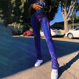 Pencil Pants Women 2020 Fashion Ruched Glitter Casual High Waist Streetwear Autumn Sexy Slim Stretchy Trousers