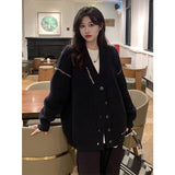 Fongt Sweater Cardigan Jacket Women's Autumn And Winter 2025 New Gentle Wind Niche Long Top Knitwear Jersey
