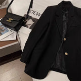 Fongt Suit Jacket Female GJ Sense Spring Autumn 2024 New Korean Version Fashion In The Long Small Suit Woman-Outfit