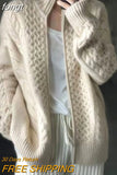 And Winter New Thick Turtleneck Knitted Cardigan Women's Loose Wool Sweater Cardigan Soft Female Jacket Top