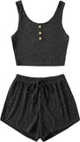 Fongt And Summer Women's Hot Style Slim Vest Shorts Set Casual Home Clothes Two Sets-Outfit