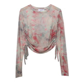 Fongt With A Thin-Dyed Sexy Mesh Long-Sleeved Sunscreen T-Shirt With A Short Top 8928