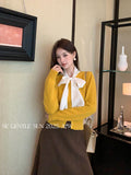 Fongt Xixi 2025 Winter White Standard Korean Version Of Elegant Solid Color With Wool Knitted Shirt Small Sweater Girl 25374