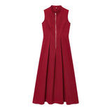 Fongt Homemade New Women's Dress Dress Collar Sleeveless Waist Commuting Temperament 2902586