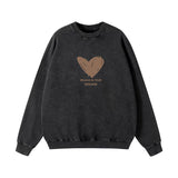 Fongt Autumn And Winter New Pure Cotton Water Wash Old Sweater Women In Batik Retro Print Top Lady