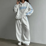Fongt Jacket Set High Street Cuffs Hair Printing Lazy Wind Loose Leisure Trend Feeling Women