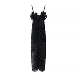 Fongt Homemade New Women's Classic Fashion High Waist Solid Color Suspension Dress