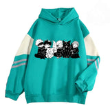 Fongt Color Edight Anime Characters Print Hooded Hooded Hoodie Casual Loose Hot Top