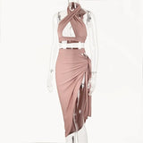 Fongt Dress 2025 Summer New Women's Hollow Design Sense Irregular Dress