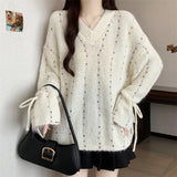 Fongt And Winter New Hook Hair Ball V. Loose Draw Rope Knitted Sweater Design Set Sweater