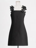 2025 Spring New Fashion Sexy Three-Dimensional Flower Splicing Design Slim Slim Short Sling Dress