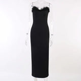 Fongt Tset Skirt Women's New Summer 2024 V-Neck Fur Fishtail
