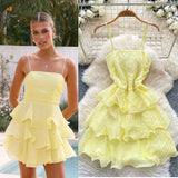 Fongt V-Neck Print Chiffon Dress Women's Waist Thin Temperament Lotus Leaf Side Short Sleeves To Close The First Love Fairy Dress