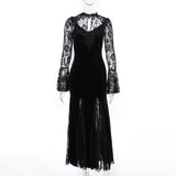 Fongt Summer New Women's Casual Pants Dark Sexy Body-In-Print Lace High-Waisted Flared