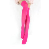 New Women's Knee High Candy Mesh Socks Ladies Neon Color Sexy Sheer Solid Thigh High Fancy Casual Colorful Socks