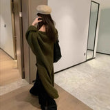 Fongt Languid Wind Long Sweater Coat Women's Autumn And Winter New Loose High-End Feeling Thick Knitted Open Coat