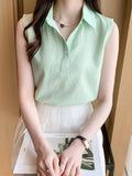 Summer Sleeveless Blouse Women Casual Striped Shirts Blouses Female Blusas Casual Ladies Office OL Blouses Basice Tops-Outfit