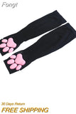 Lolita Sunscreen Arm Sleeves, 3D Simulation Silicone Cat Claw Anti-Skid Mittens Skin-Friendly Arm Cover for