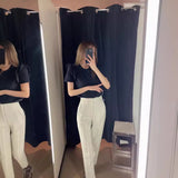 Fongt Workplace Women's Display High Waist Waist Suit Trousers 38 Color Reduced Age And Ankle Pants