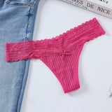 Fongt Breathable Thread Cotton Splicing Lace T-Shirt Cotton Lace Lace Side Large Size Low-Rise T-Pants Ladies Trousers