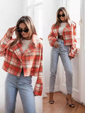 Fongt New Fashion British Suit Collar Lattice Short Hair Coat