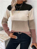 Fongt And Winter Hit Sweater Women's Suit Round Collar Long-Sleeved Knitted Shirt Casual Top