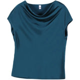 Woman Blouses 2023 Satin Women Tops Summer Short Sleeve Blouse Pile Collar Women's Elegant Blouses Female Clothing