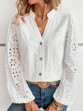 Fongt Spring And Summer Women's Dresses Embroidery Euntying Loose Long-Sleeved Shirt