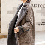 Fongt New 2025 Autumn And Winter Plus Thick Medium Long Imitation Lamb Hair Small Hair Coat Tide