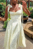 Summer Floral Print Midi Dress-Outfit