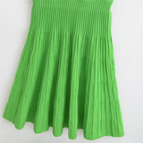 Fongt Summer New Sexy Hottie Body Shape Straight Green Dress Sleeveless Knit Dress