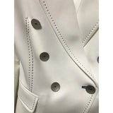 QUALITY 2023 Designer Blazer Jacket Women's Double Breasted Shell Buttons Contrast Top stitching Slim Fitting