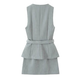 Fongt Women's Dress 2025 New Fashion Temperament Two-Piece Effect Of The Short Dress