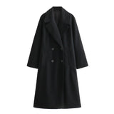 Fongt New Soft Double Buckle Dress Loose Coat 3046269