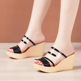 Women With High Heels And Flip-Flops Wear 2023 New Summer Muffins With Thick Soles, Fish Mouths, Fashionable, Big-Size