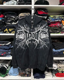 Fongt Skeleton Zipper Hoodie 90S Vintage Pattern Print Zipper Top Tap Sweatshirt