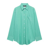Fongt Spring New Striped Loose Shirt Simple With Long Sleeve Shirt Women 3217253