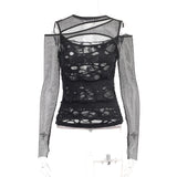 Fongt Summer New Women's Casual Pants Dark Sexy Body-In-Print Lace High-Waisted Flared